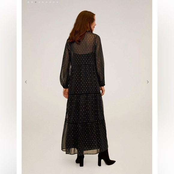 Black & Gold Sheer Maxi Dress 👗 - Picture 3 of 4